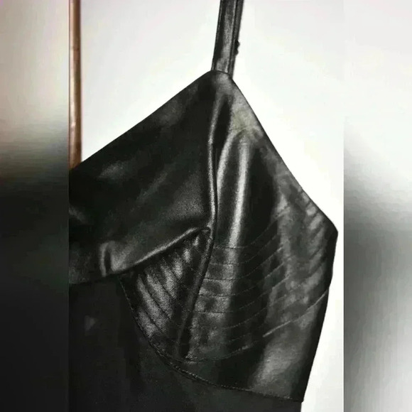 NWT FW14 BELSTAFF Black Satin Poly Bustier Mini Cocktail Dress 40EU Small Italy - Picture 6 of 11